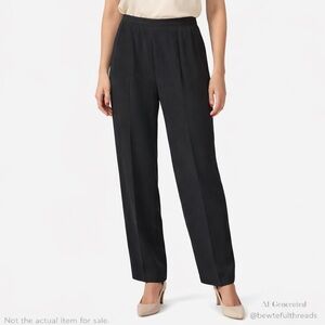 ROBBIE BEE SZ 10 black lined 100% silk pants side zip high rise vintage